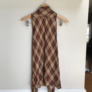 Ralph Lauren Silk Plaid Halter Top